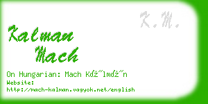 kalman mach business card